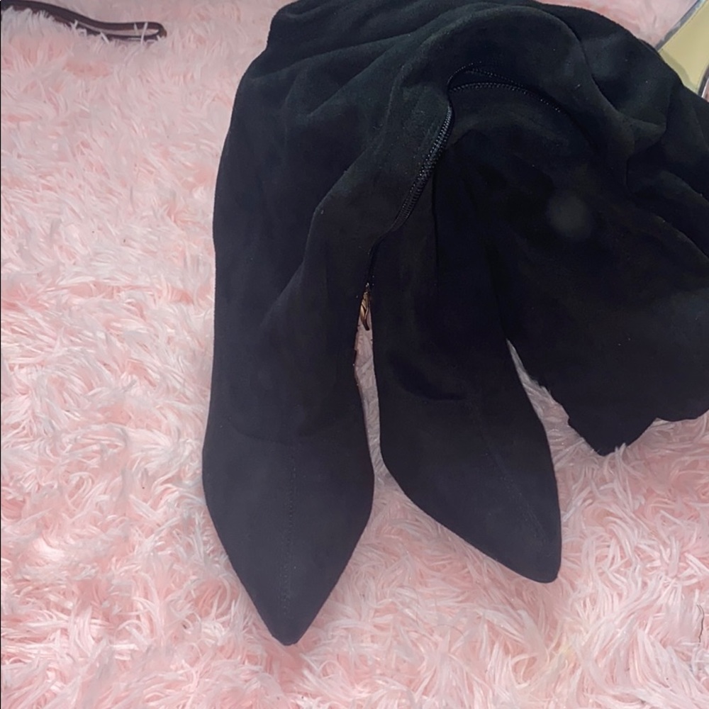 Black knee high heels